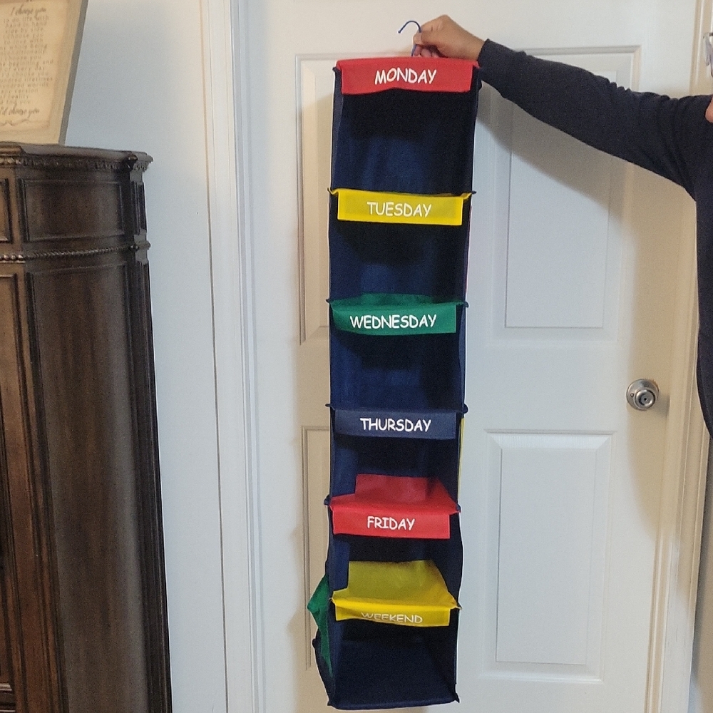 Amazon Hanging Organizer with Colorful Day Pockets